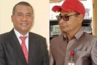Foto : Sekda Rote Ndao Jonas M. Selly dan PLT Asisten I Petson S. Hangge (Topi Merah)