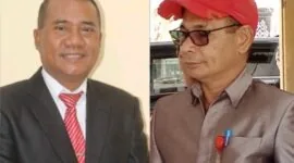 Foto : Sekda Rote Ndao Jonas M. Selly dan PLT Asisten I Petson S. Hangge (Topi Merah) 